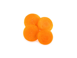 Carrot slices. Carrots. Carrot slices isolated on white.