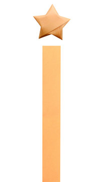 Orange Origami Luckly Star Pole Isolated White