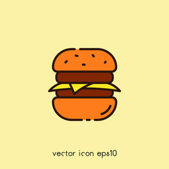 Cheeseburger vector icon illustration. Ui/Ux. Premium quality.