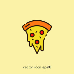 Pizza slice vector icon illustration. Ui/Ux. Premium quality.