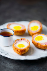 rustic traditional english comfort pub food scotch egg