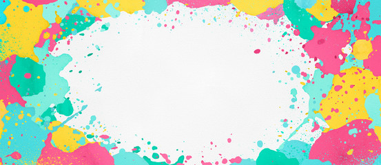 colorful paint splatter, spattering paint
