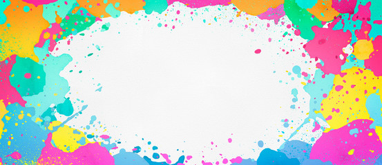 colorful paint splatter, spattering paint
