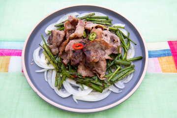 Fried Beef Brisket with garlic chives salad