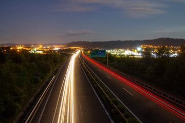Fototapeta na wymiar Night highway Carlsbad
