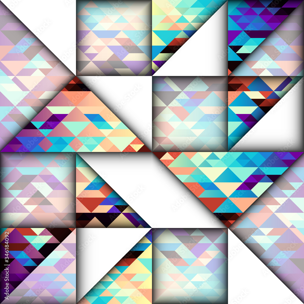 Aufkleber paper cut shapes design. seamless vector pattern.
