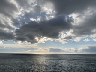 Naklejka na ściany i meble beautiful landscape of blue sea with sky with tax