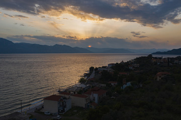 Vatha city and beach in Karpathos, Greece. Methana District, Greece