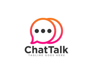 Chat Communication Logo Design Vector