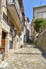 A narrow street in the medieval town of Itri, in the province of Latina