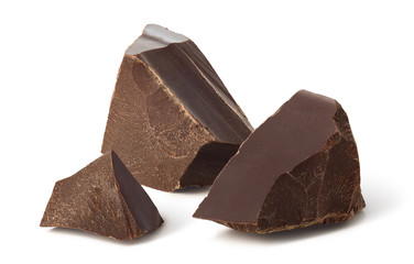 Three pieces of dark chocolate