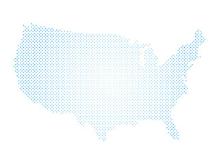 Fototapeta premium United States of America. Dotted halftone map of USA. Simple flat vector illustration