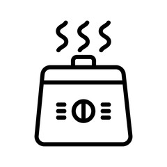 square crock-pot in action icon vector. square crock-pot in action sign. isolated contour symbol illustration