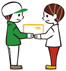 配達　受け取り　イラスト