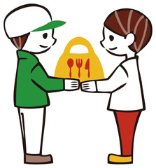 配達　受け取り　イラスト