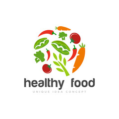 Healthy Food Logo Design Vector
