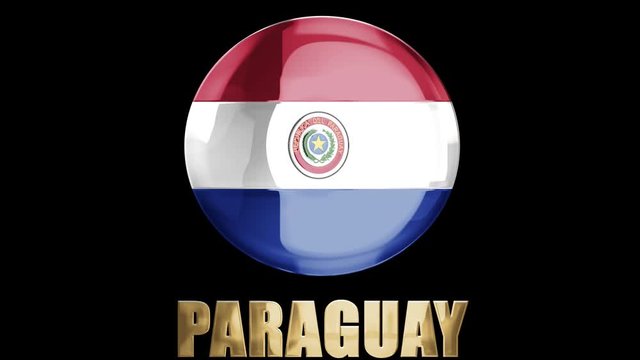 3D intro illustration intro representation of the flag and country of Paraguay