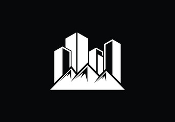 Mountain Logo design template, Mountain Logo sign symbol