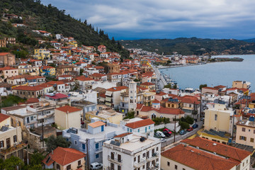Aerial view of Gythio town in Laconia, Peloponnese, Greece