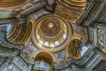 Fototapeta na wymiar The interior of the church of Saint Agnese in Agone. Piazza Navona, Rome, Italy