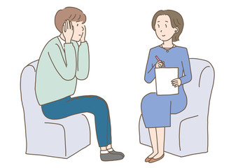 心配がある男性が女性心理カウンセラーに相談するメンタルヘルス