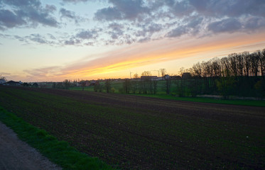 evening sky above the fields