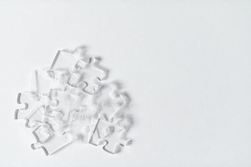 Clear puzzle pieces.