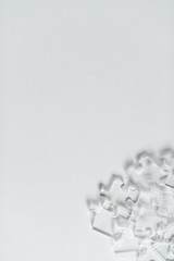 Clear puzzle pieces.