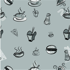 Food pattern on a color background