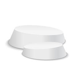 Round stage podium isolated on white background. 3d Pedestal. Vector
