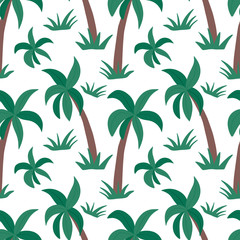 Fototapeta na wymiar Palm seamless pattern. Hand drawn tropical illustration.