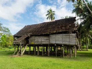 Local wooden house in Kanganaman near Pagwi, by the Sepik river, East Sepik, Papua New Guinea