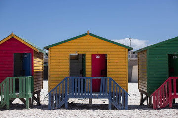 Fototapeta na wymiar Colore Houses in Muizenberg in South Africa
