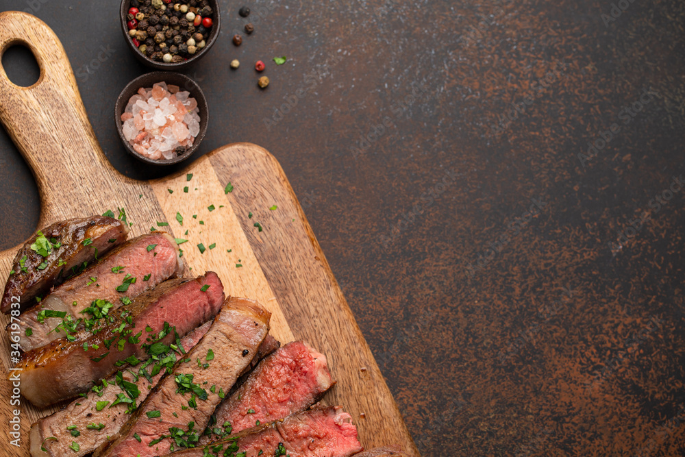 Wall mural grilled sliced meat steak