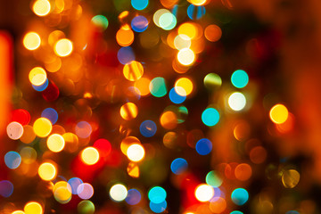Abstract colorful blurred lights bokeh