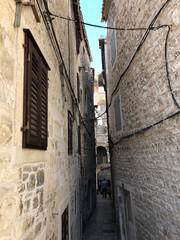 Narrow Stone Wall Hallways in Croatia
