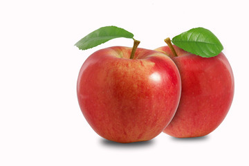 Red apples isolated on a white background