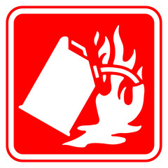 Fire extinguisher label vector isolated on white background, Liquid and grease class of fire icon