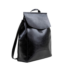 black leather backpack for walking around the city