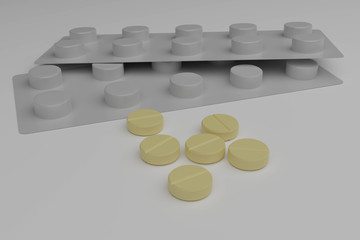 Obraz na płótnie Canvas 3d rendering pills in blister pack