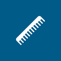 Comb Icon On Blue Background. Blue Flat Style Vector Illustration