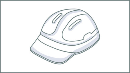 Vector Linear Helmet icon. Safety Illustration.  Drawing.	