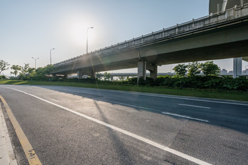 overpass with highway in city