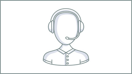 Fototapeta premium Vector Linear Manager icon. Operator Illustration. Call Center Drawing. 