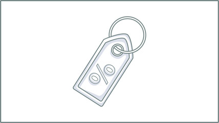 Vector Linear Tag icon. Discount Illustration.  Tag Drawing.	