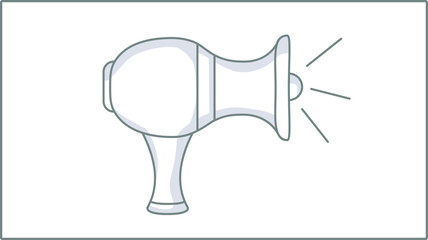 Vector Linear Speaker icon. Megaphone Illustration.  Drawing.	