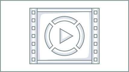 Vector Linear Video icon.  Play Illustration. Cinematography Drawing.