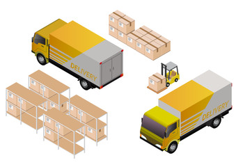 Isometric Logistics and Delivery concept.