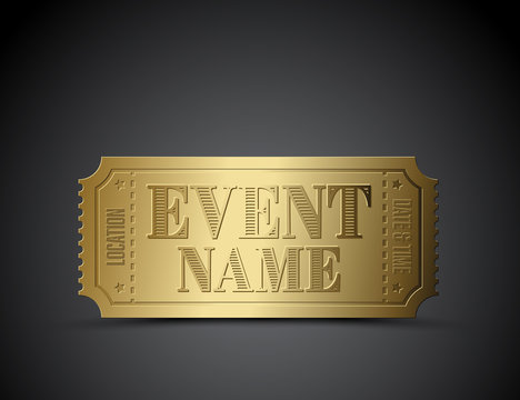 Vector golden ticket as a template for your event