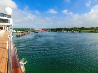View of Panama Canal from cruise ship